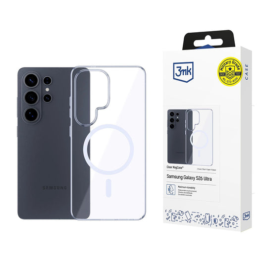 MagSafe futrola za Samsung Galaxy S26 Ultra S948, 3MK, Clear MagCase, Prozirna