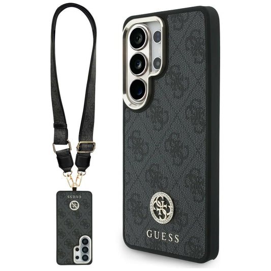 MagSafe futrola za Samsung Galaxy S26 Ultra S948, GUESS, 4G Big Rhinestone Triangle Strap, Crna
