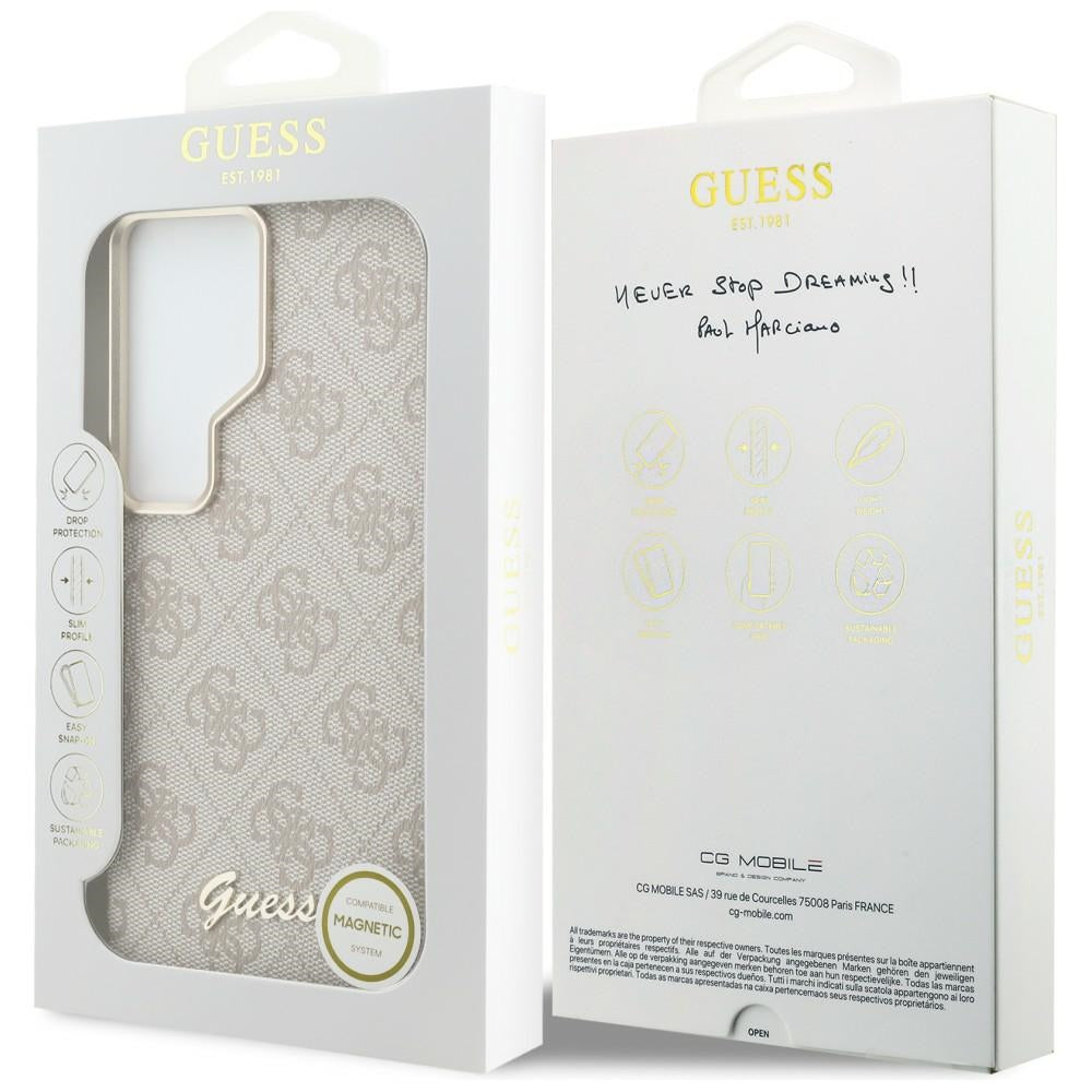 MagSafe futrola za Samsung Galaxy S26 Ultra S948, Guess, 4G Script Logo, Roza