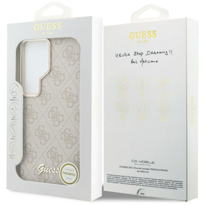MagSafe futrola za Samsung Galaxy S26 Ultra S948, Guess, 4G Script Logo, Roza