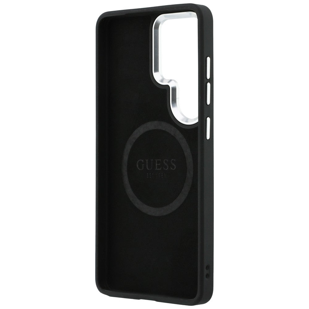 MagSafe maska za Samsung Galaxy S26 Ultra S948, Guess, Fixed Glitter Triangle Logo, Srebrna