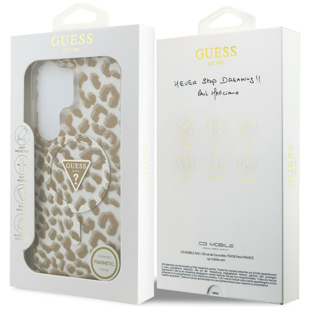 MagSafe futrola za Samsung Galaxy S26 Ultra S948, Guess, IML Leopard uzorak, smeđa