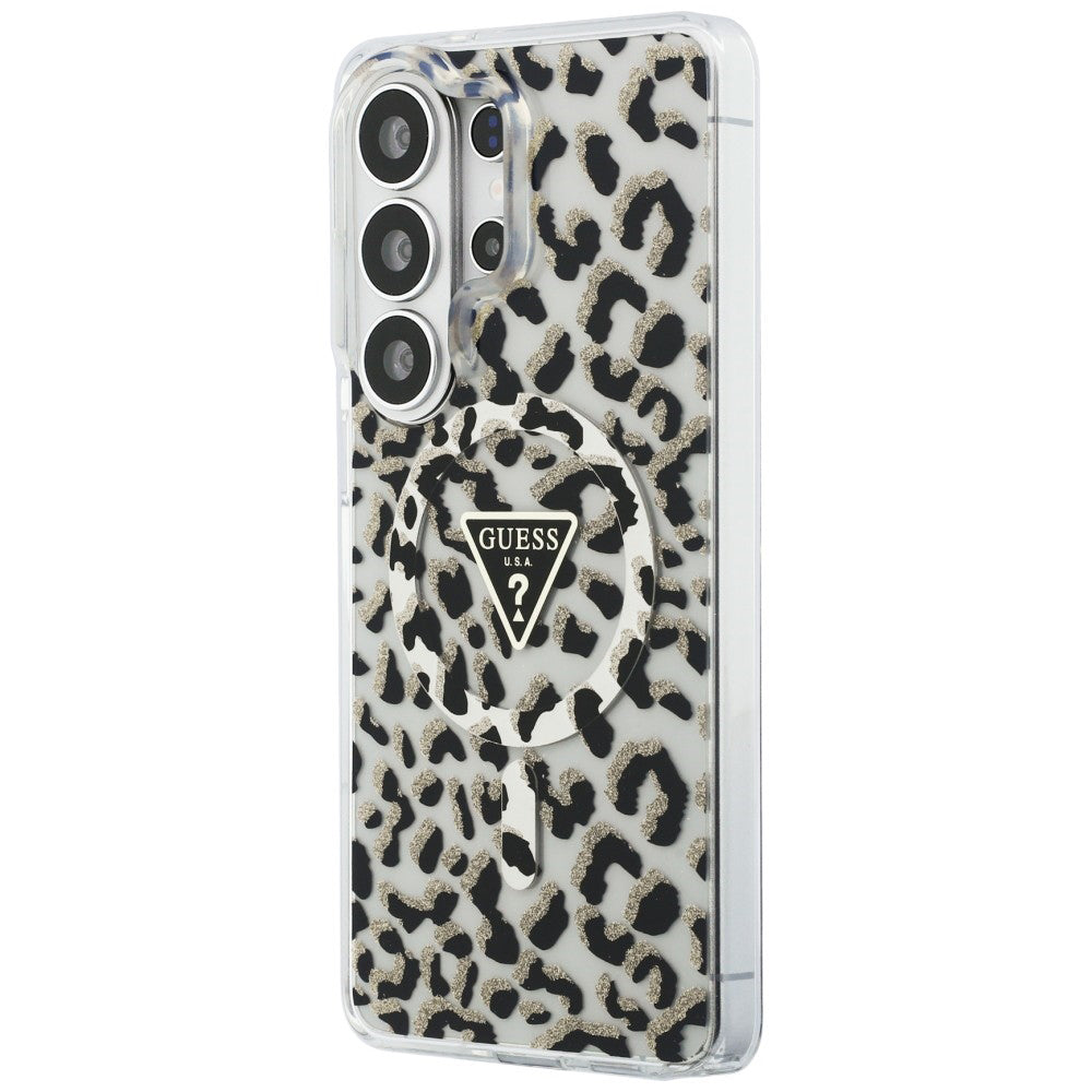 Futrola MagSafe za Samsung Galaxy S26 Ultra S948, Guess, IML Leopard uzorak, Crna