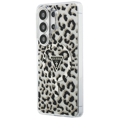 Futrola MagSafe za Samsung Galaxy S26 Ultra S948, Guess, IML Leopard uzorak, Crna