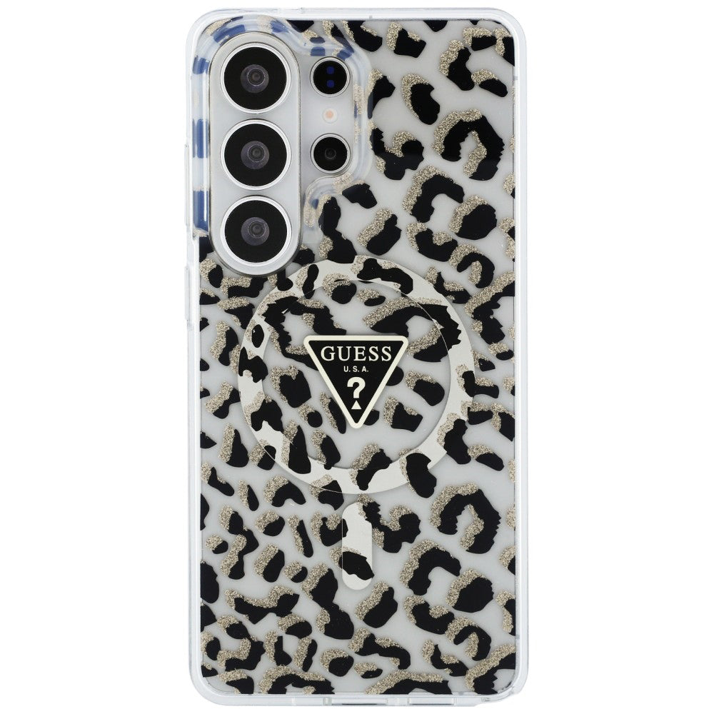 Futrola MagSafe za Samsung Galaxy S26 Ultra S948, Guess, IML Leopard uzorak, Crna