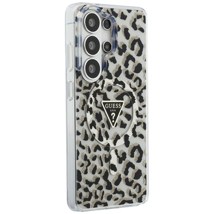 Futrola MagSafe za Samsung Galaxy S26 Ultra S948, Guess, IML Leopard uzorak, Crna