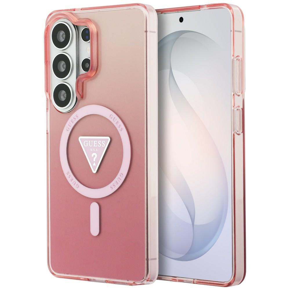 Futrola MagSafe za Samsung Galaxy S26 Ultra S948, Guess, IML Gradient Triangle Logo, Roza