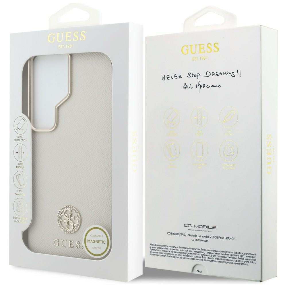 MagSafe futrola za Samsung Galaxy S26 Ultra S948, Guess, Rhinestone Round Logo, Bež
