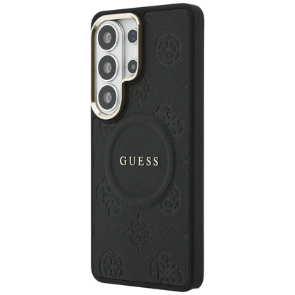 Futrola MagSafe za Samsung Galaxy S26 Ultra S948, GUESS, Saffiano Peony Embossed Ring, Crna