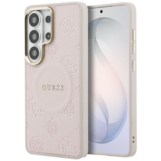 MagSafe futrola za Samsung Galaxy S26 Ultra S948, Guess, Saffiano Peony Embossed Ring, Roza