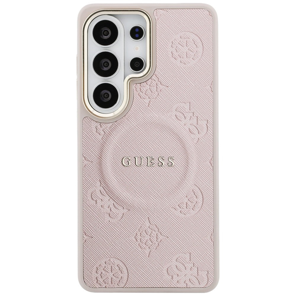 MagSafe futrola za Samsung Galaxy S26 Ultra S948, Guess, Saffiano Peony Embossed Ring, Roza