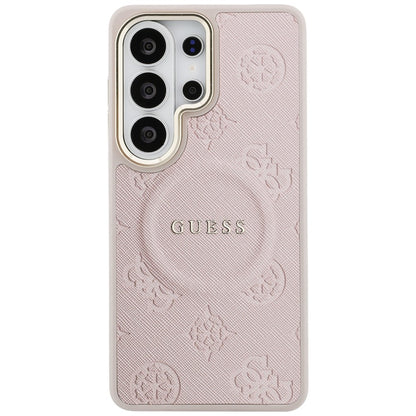 MagSafe futrola za Samsung Galaxy S26 Ultra S948, Guess, Saffiano Peony Embossed Ring, Roza