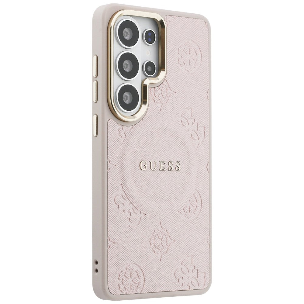 MagSafe futrola za Samsung Galaxy S26 Ultra S948, Guess, Saffiano Peony Embossed Ring, Roza