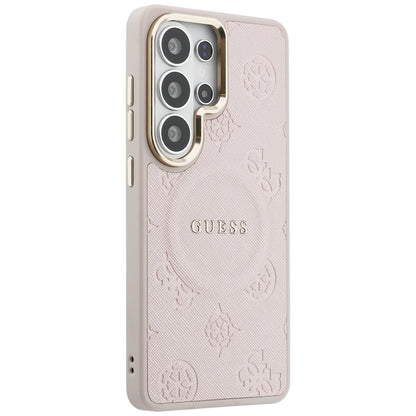 MagSafe futrola za Samsung Galaxy S26 Ultra S948, Guess, Saffiano Peony Embossed Ring, Roza