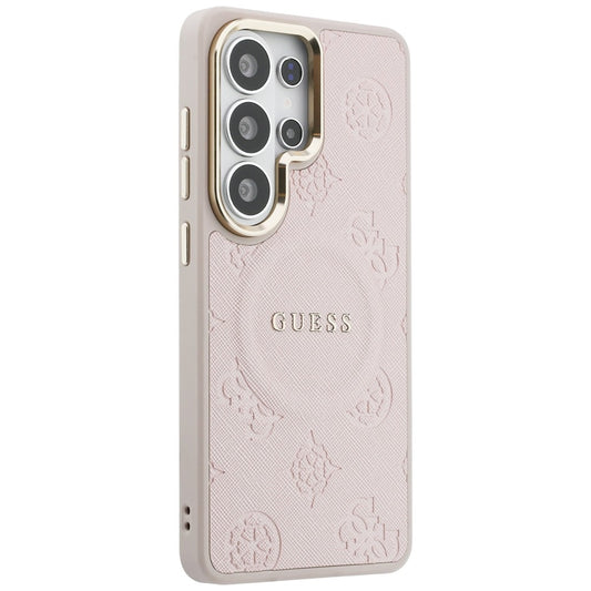 MagSafe futrola za Samsung Galaxy S26 Ultra S948, Guess, Saffiano Peony Embossed Ring, Roza