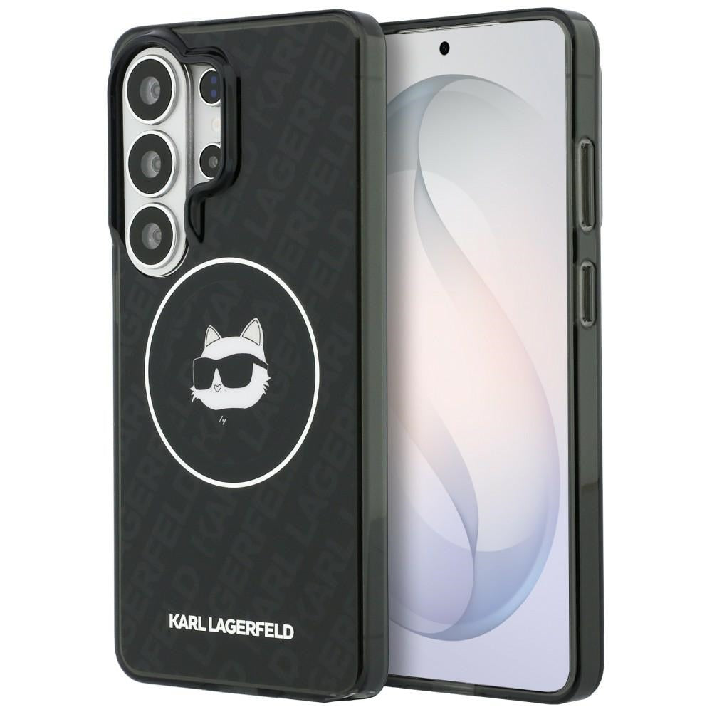 MagSafe futrola za Samsung Galaxy S26 Ultra S948, Karl Lagerfeld, IML Choupette Head on KL Repeated Logo, Crna