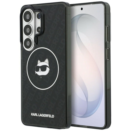 MagSafe futrola za Samsung Galaxy S26 Ultra S948, Karl Lagerfeld, IML Choupette Head on KL Repeated Logo, Crna
