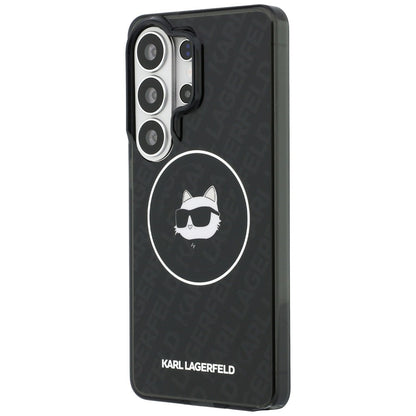 MagSafe futrola za Samsung Galaxy S26 Ultra S948, Karl Lagerfeld, IML Choupette Head on KL Repeated Logo, Crna