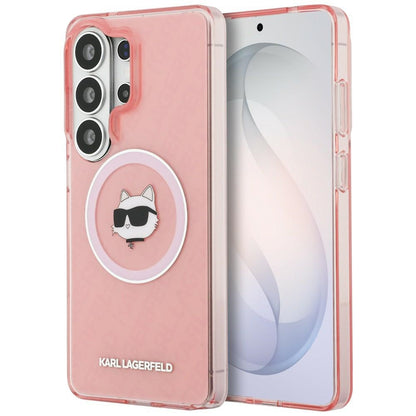 Futrola MagSafe za Samsung Galaxy S26 Ultra S948, Karl Lagerfeld, IML Choupette Head on KL Repeated Logo, Roza