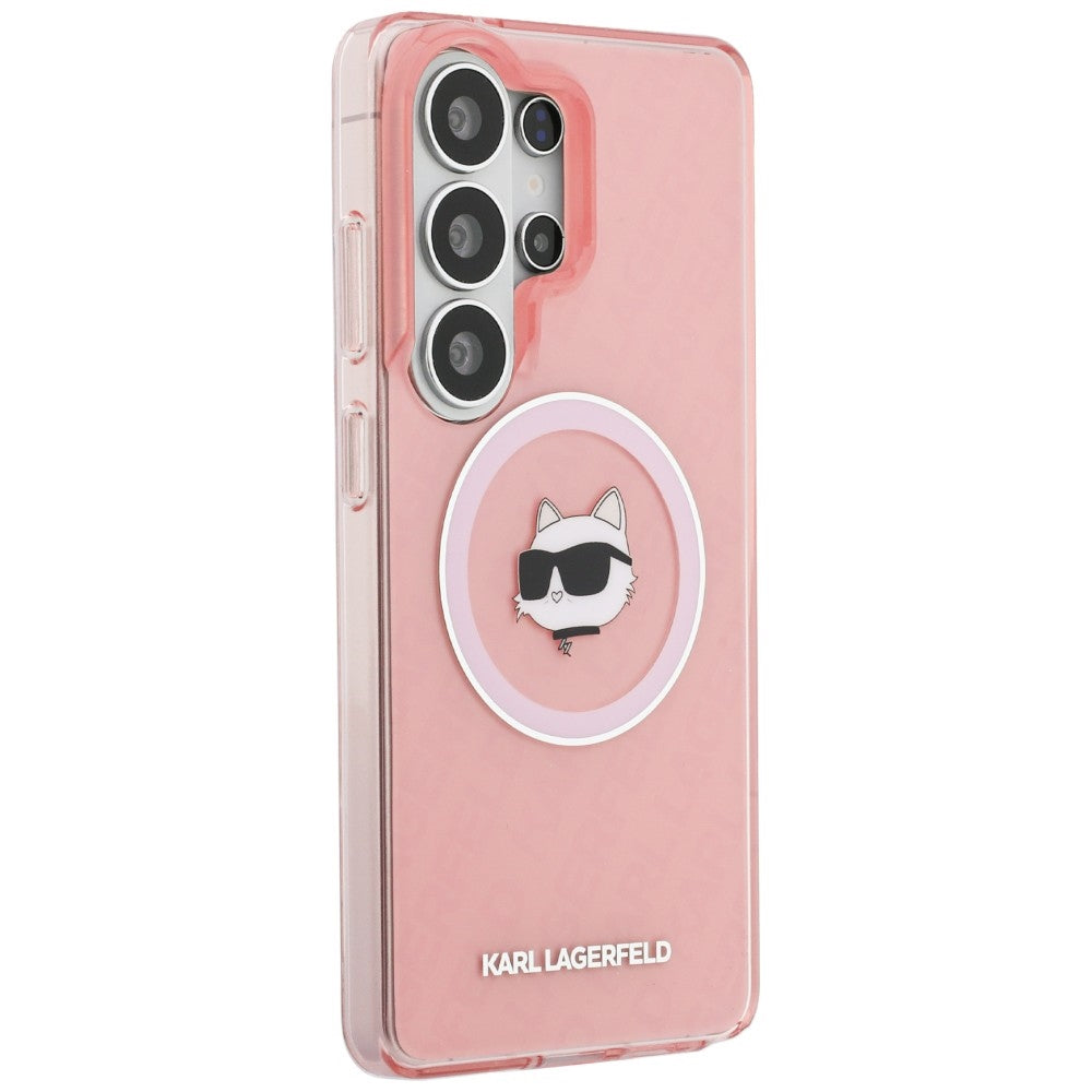 Futrola MagSafe za Samsung Galaxy S26 Ultra S948, Karl Lagerfeld, IML Choupette Head on KL Repeated Logo, Roza