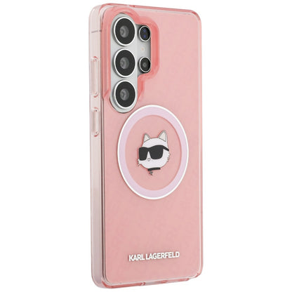 Futrola MagSafe za Samsung Galaxy S26 Ultra S948, Karl Lagerfeld, IML Choupette Head on KL Repeated Logo, Roza