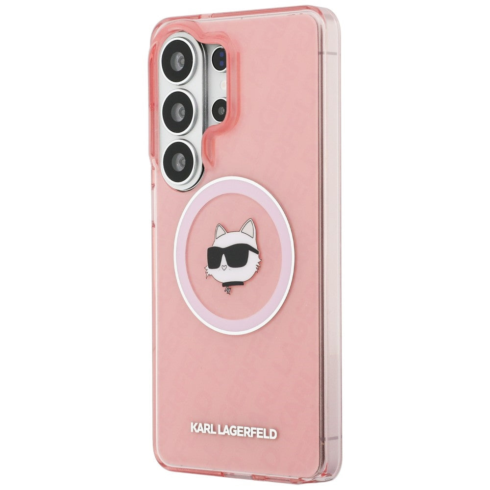 Futrola MagSafe za Samsung Galaxy S26 Ultra S948, Karl Lagerfeld, IML Choupette Head on KL Repeated Logo, Roza
