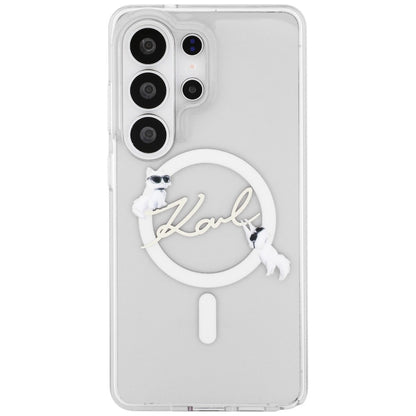 MagSafe futrola za Samsung Galaxy S26 Ultra S948, Karl Lagerfeld, IML Choupette Karl Script Logo, Bijela