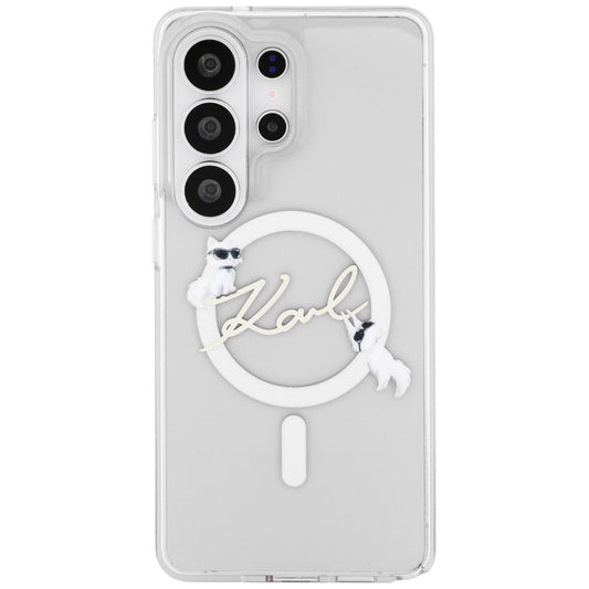 MagSafe futrola za Samsung Galaxy S26 Ultra S948, Karl Lagerfeld, IML Choupette Karl Script Logo, Bijela