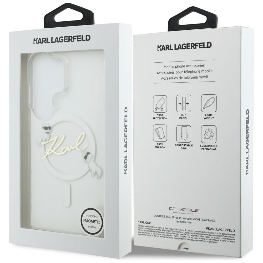 MagSafe futrola za Samsung Galaxy S26 Ultra S948, Karl Lagerfeld, IML Choupette Karl Script Logo, Bijela