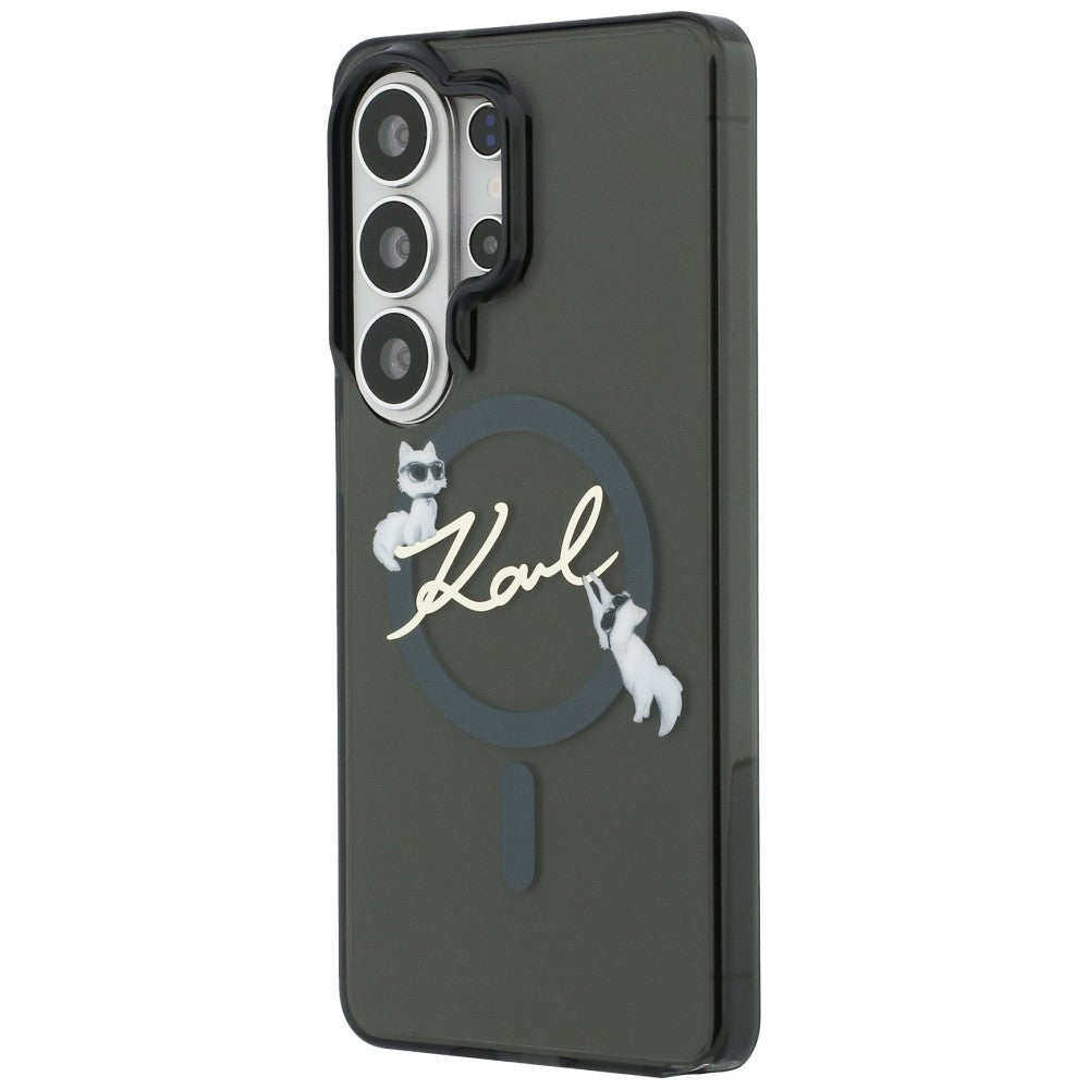 Futrola MagSafe za Samsung Galaxy S26 Ultra S948, Karl Lagerfeld, IML Choupette Karl Script Logo, Crna