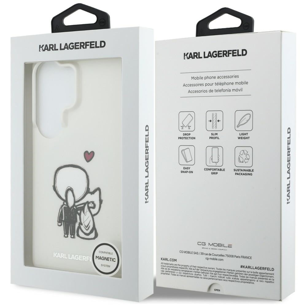 MagSafe futrola za Samsung Galaxy S26 Ultra S948, Karl Lagerfeld, IML Karl & Choupette Back Logo, Bijela