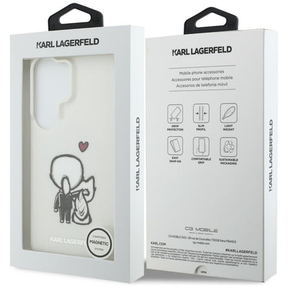 MagSafe futrola za Samsung Galaxy S26 Ultra S948, Karl Lagerfeld, IML Karl & Choupette Back Logo, Bijela