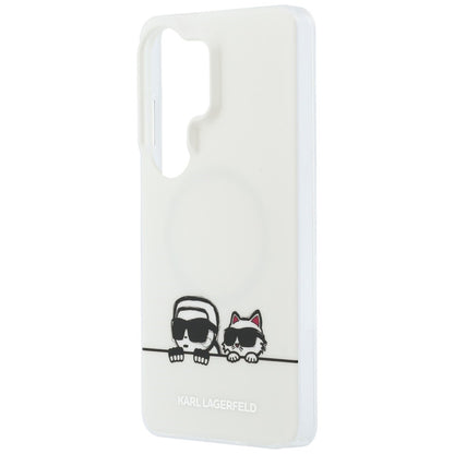 Futrola MagSafe za Samsung Galaxy S26 Ultra S948, Karl Lagerfeld, IML Karl & Choupette Peekaboo Logo, Bijela