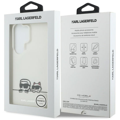 Futrola MagSafe za Samsung Galaxy S26 Ultra S948, Karl Lagerfeld, IML Karl & Choupette Peekaboo Logo, Bijela