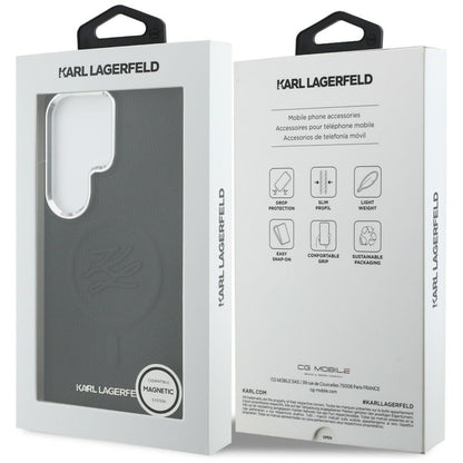 MagSafe futrola za Samsung Galaxy S26 Ultra S948, Karl Lagerfeld, Initial Logo Debossed, Crna