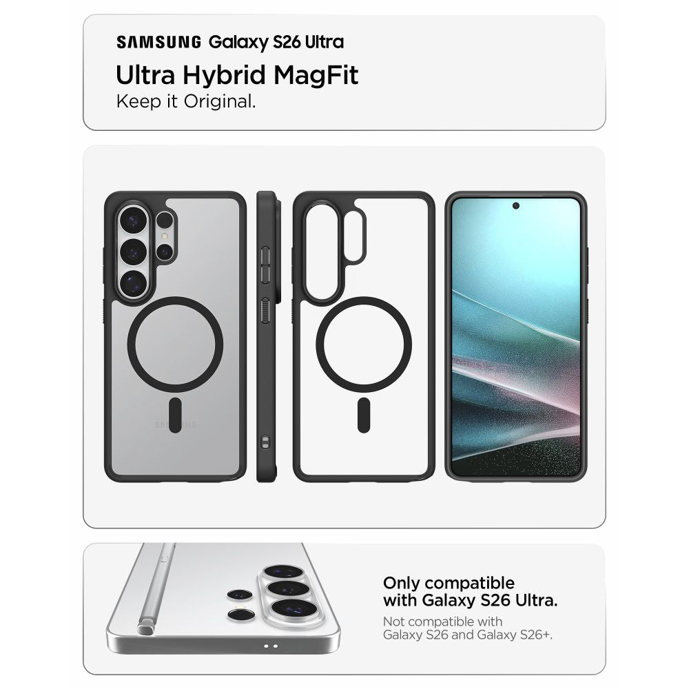 Futrola MagSafe za Samsung Galaxy S26 Ultra S948, Spigen, Ultra Hybrid, Mat Crna ACS10680
