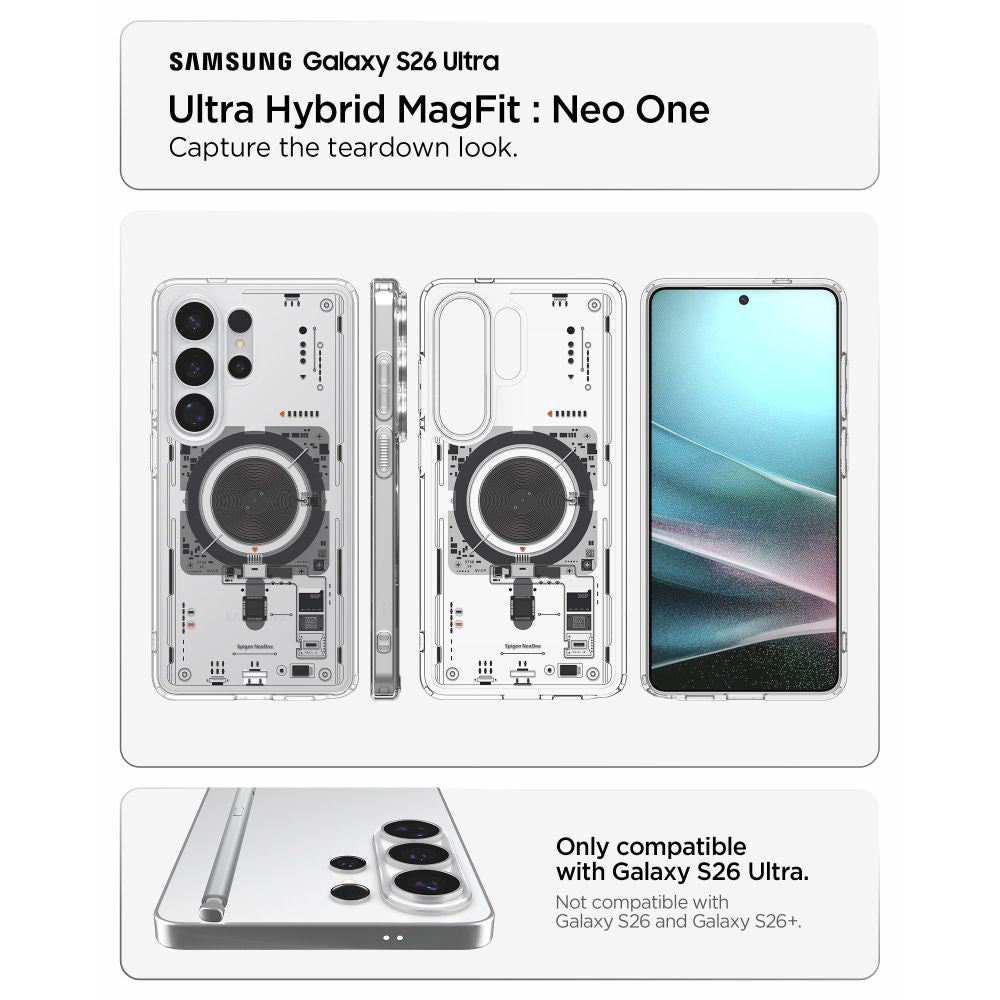 Futrola MagSafe za Samsung Galaxy S26 Ultra S948, Spigen, Ultra Hybrid Neo One, Prozirna ACS11206
