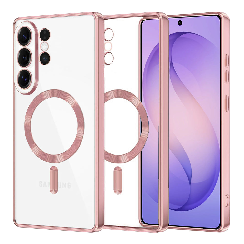 Husa MagSafe za Samsung Galaxy S26 Ultra S948, Techsuit, Luxury Crystal, Roza