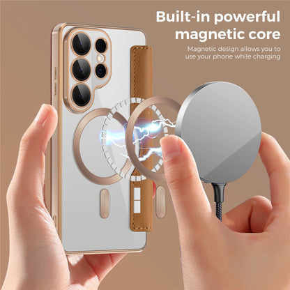 Futrola MagSafe za Samsung Galaxy S26 Ultra, Techsuit, SmartMag Book, Smeđa