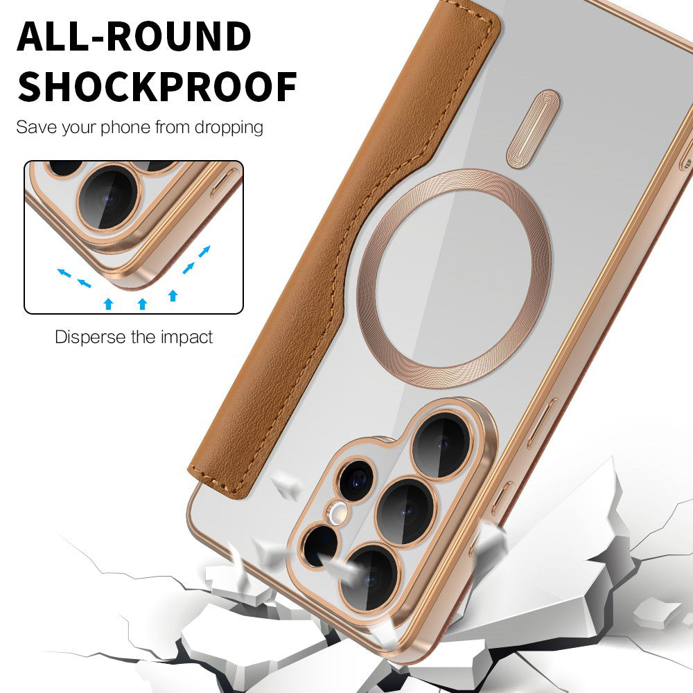 Futrola MagSafe za Samsung Galaxy S26 Ultra, Techsuit, SmartMag Book, Smeđa