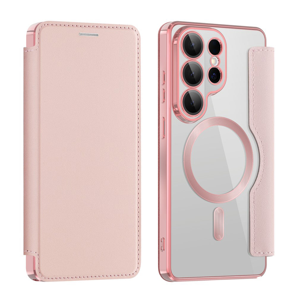 Futrola MagSafe za Samsung Galaxy S26 Ultra, Techsuit, SmartMag Book, Roza