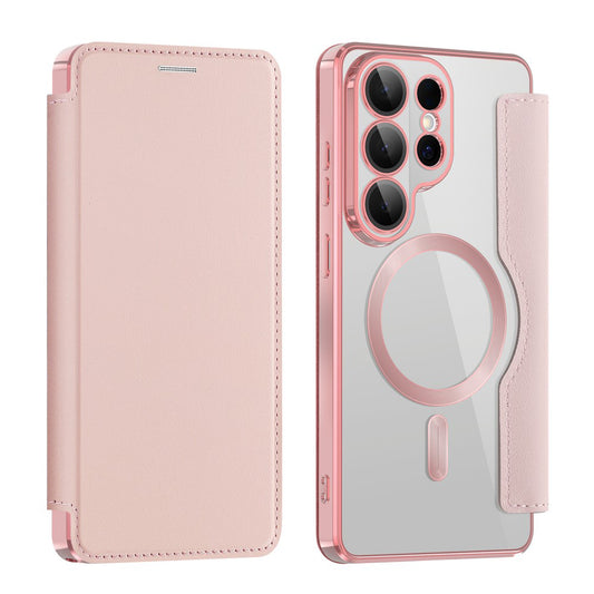 Futrola MagSafe za Samsung Galaxy S26 Ultra, Techsuit, SmartMag Book, Roza
