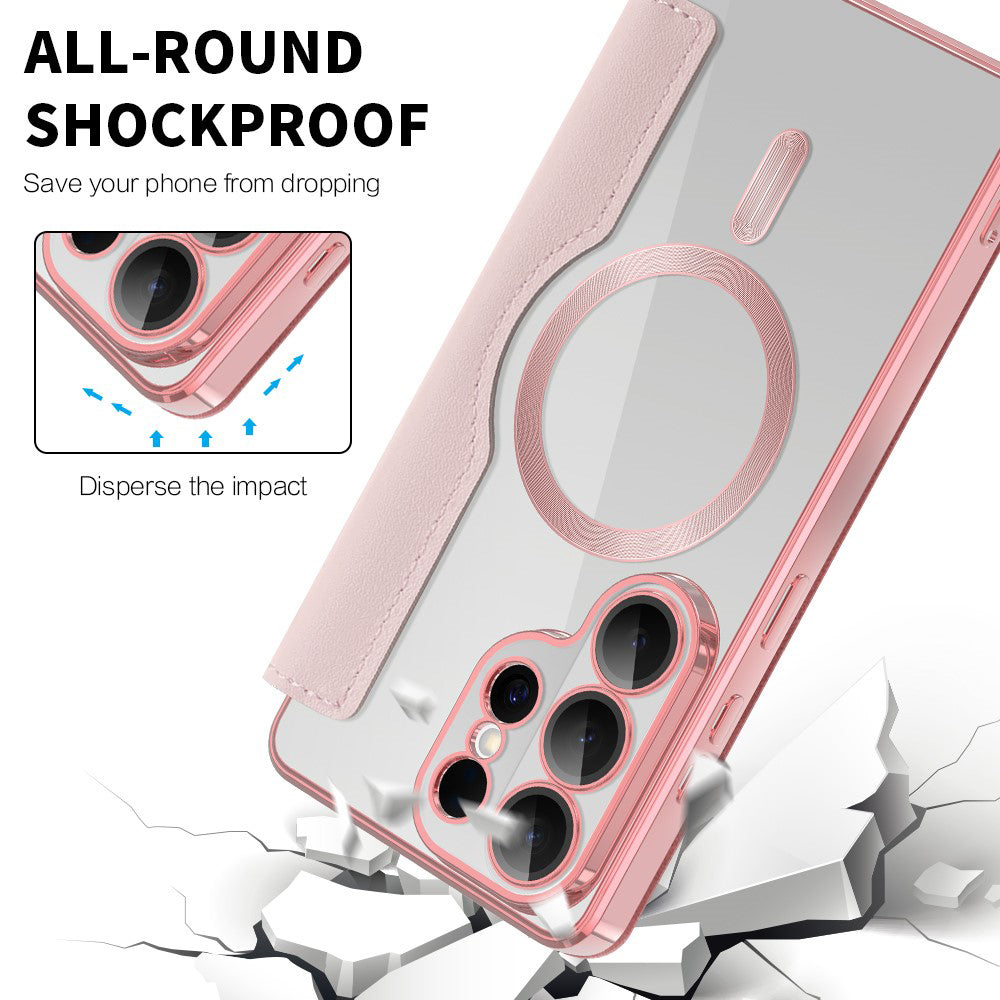 Futrola MagSafe za Samsung Galaxy S26 Ultra, Techsuit, SmartMag Book, Roza