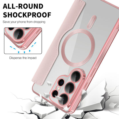 Futrola MagSafe za Samsung Galaxy S26 Ultra, Techsuit, SmartMag Book, Roza