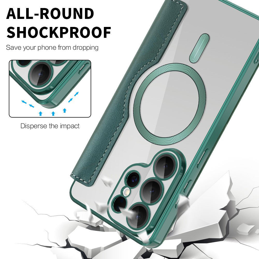 Futrola MagSafe za Samsung Galaxy S26 Ultra, Techsuit, SmartMag Book, Zelena