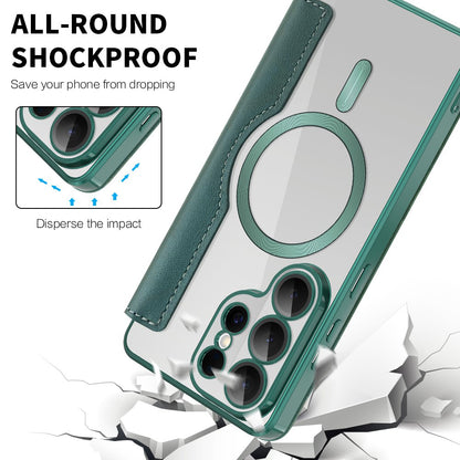 Futrola MagSafe za Samsung Galaxy S26 Ultra, Techsuit, SmartMag Book, Zelena