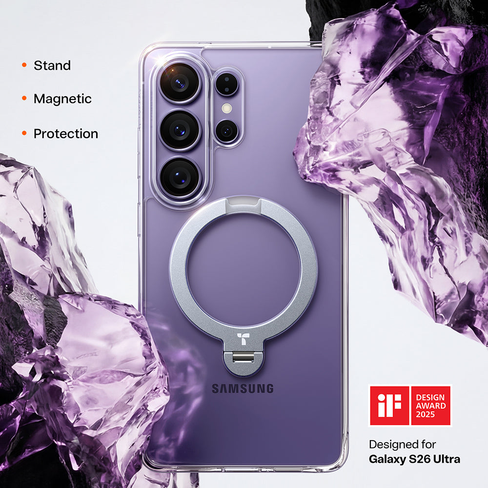 Futrola MagSafe za Samsung Galaxy S26 Ultra, Torras, Ostand Spin, Prozirna
