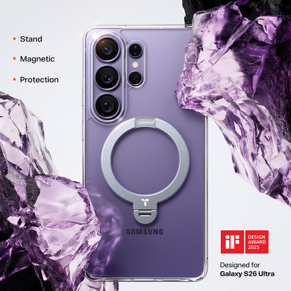 Futrola MagSafe za Samsung Galaxy S26 Ultra, Torras, Ostand Spin, Prozirna