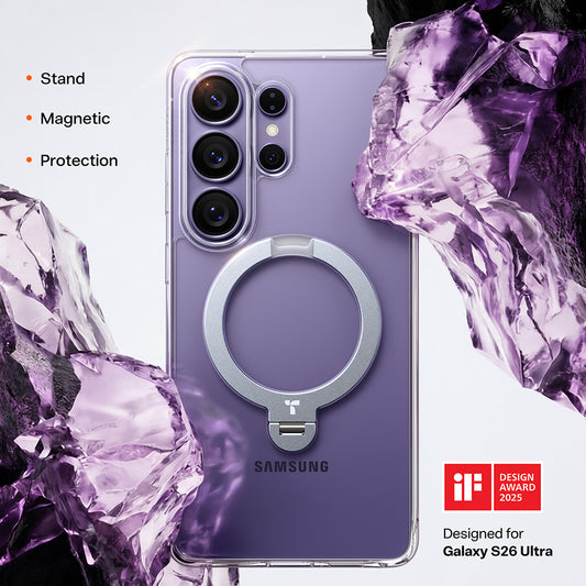 Futrola MagSafe za Samsung Galaxy S26 Ultra, Torras, Ostand Spin, Prozirna