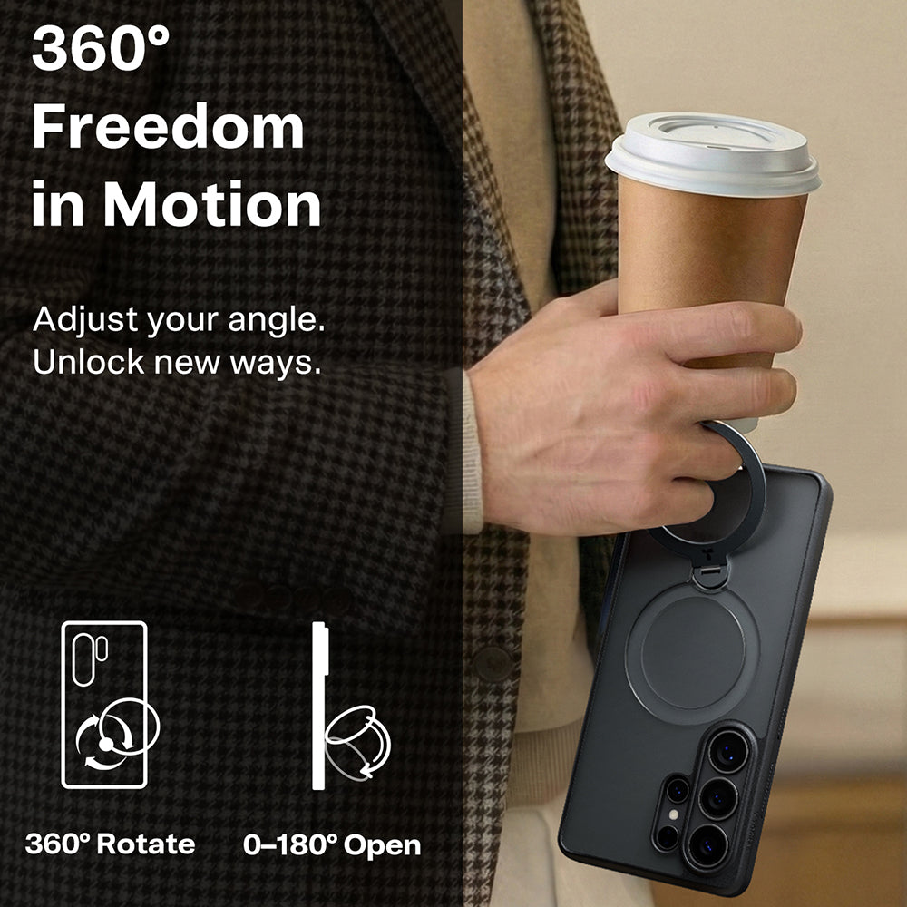 Futrola MagSafe za Samsung Galaxy S26 Ultra, Torras, Ostand Spin, Prozirna